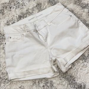 High rise white shorts